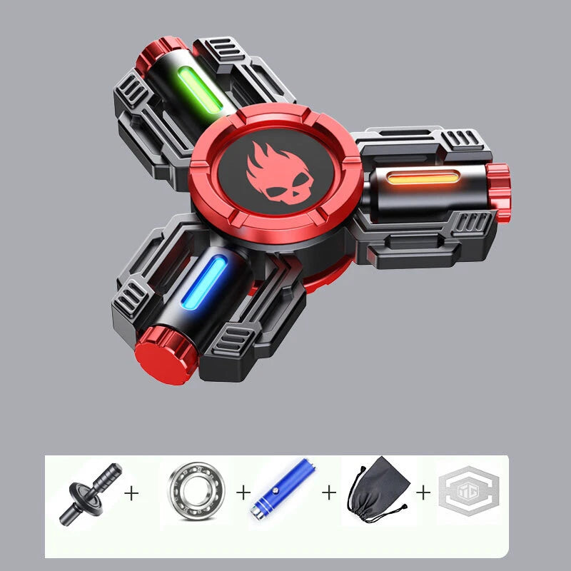 Mechanical Armor Glowing Fidget Spinner EDC Metal Fidget Toys ADHD Hand Spinner 07FC0E-D4 - KOEEK