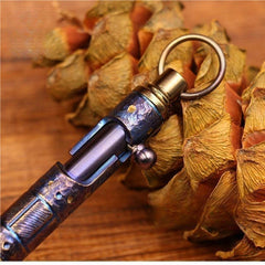 Titanium Alloy Ballpoint Pen EDC Handmade Keychain Pocket Signature Pen Gift 07FC0E-D4 - KOEEK