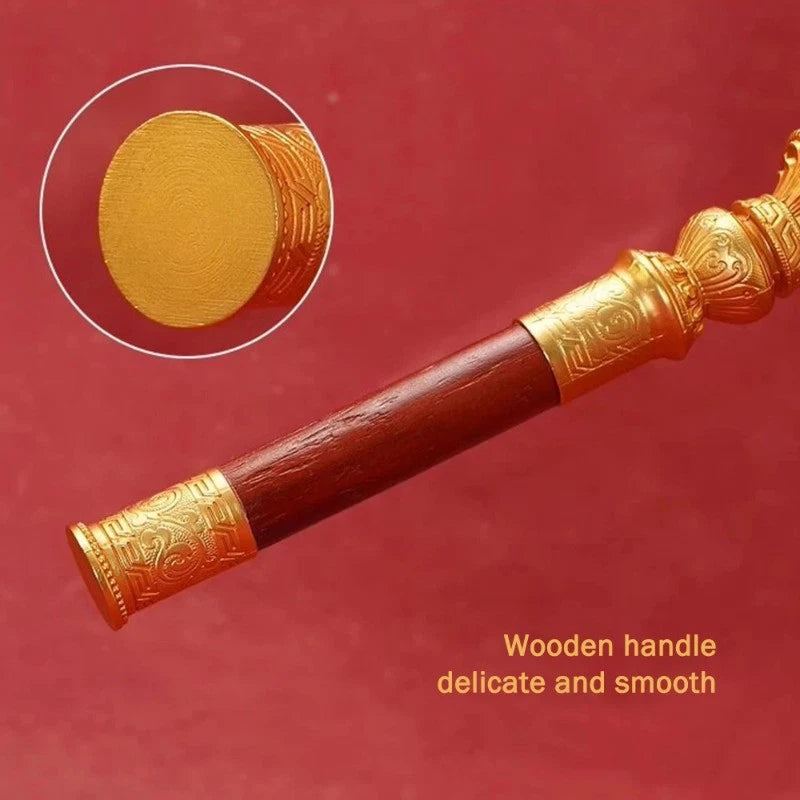 23cm Tibetan Brass Hand Cranked Ten-in-one Scripture Prayer Wheel Buddhist Decor 07FC0E-D4 - KOEEK