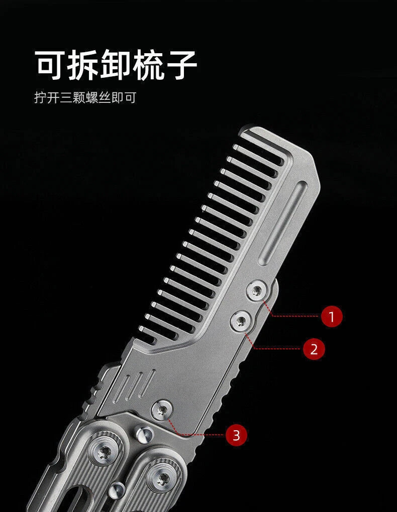 EDC Titanium Alloy Comb Utility Opener Portable Outdoor Multi-funtion Tool 07FC0E-D4 - KOEEK