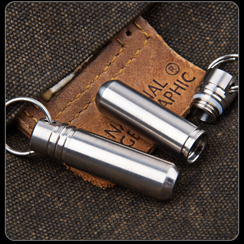 EDC Titanium Alloy Outdoor Travel Survival Waterproof Container Pill Storage Box 07FC0E-D4 - KOEEK