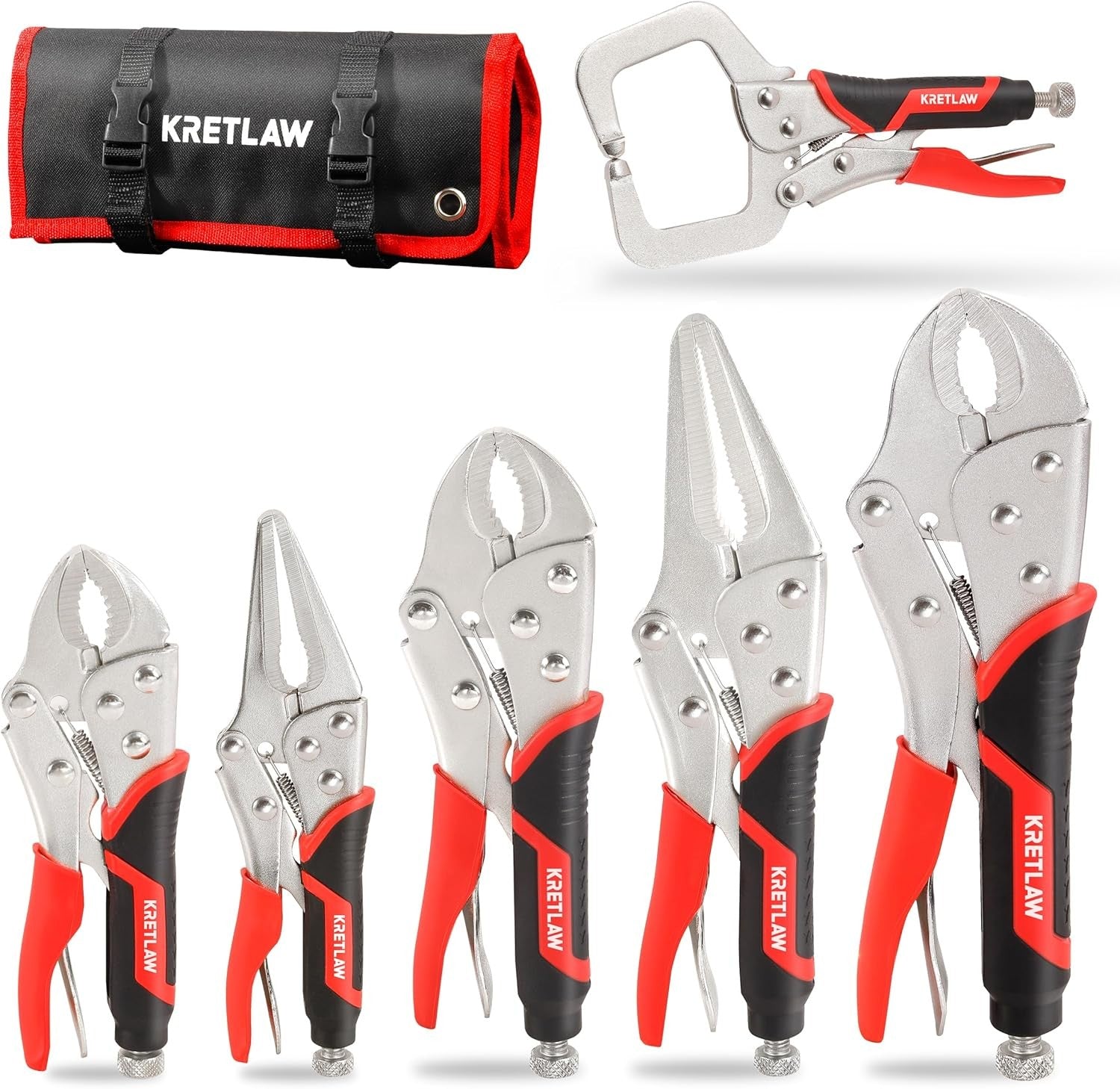 new Vice Grips Pliers Set - 6-Piece Including 6-1/2" & 9-1/2" Long Red, Grey