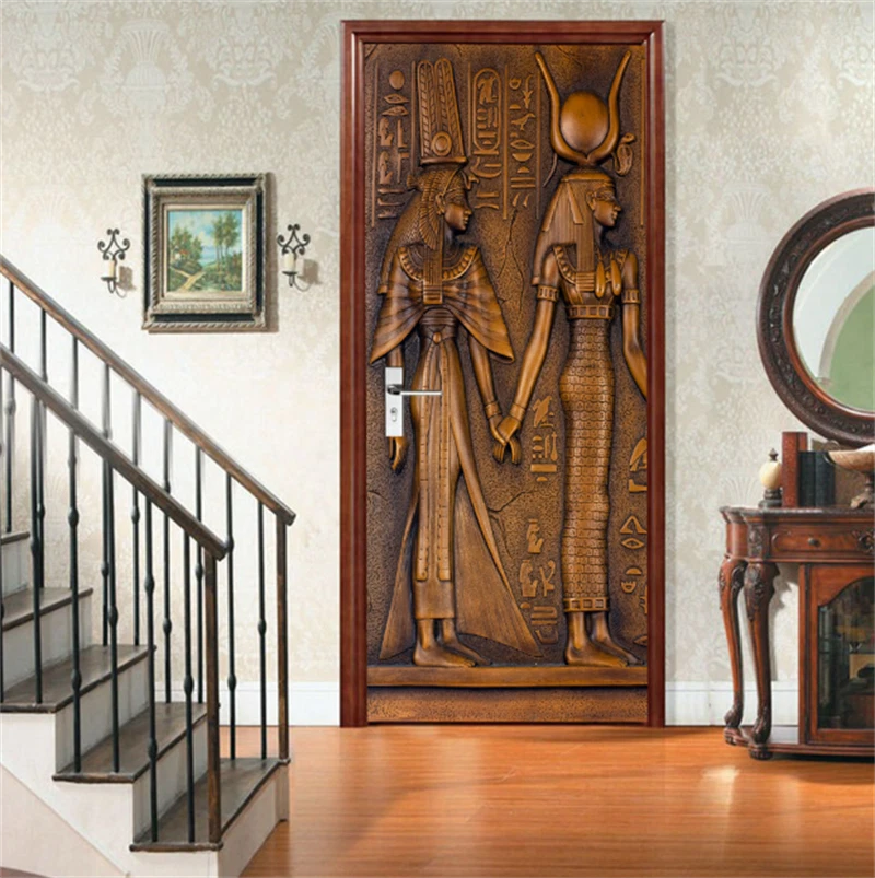 Egyptian Pharaohs 3D Self-Adhesive Door Sticker Wallpaper Decals Murals Decor 07FC0E-D4 - KOEEK