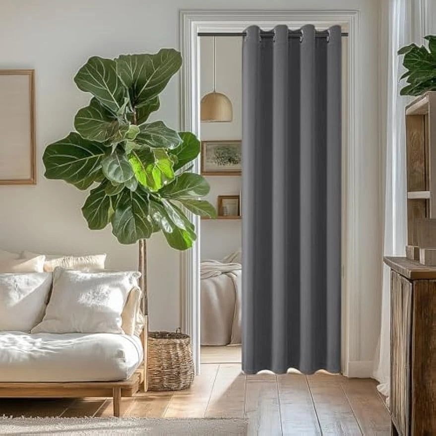 Blackout curtains, 80 inches long, (1 piece, gray, 34 inches × 80 inches) 07FC0E-D4 - KOEEK