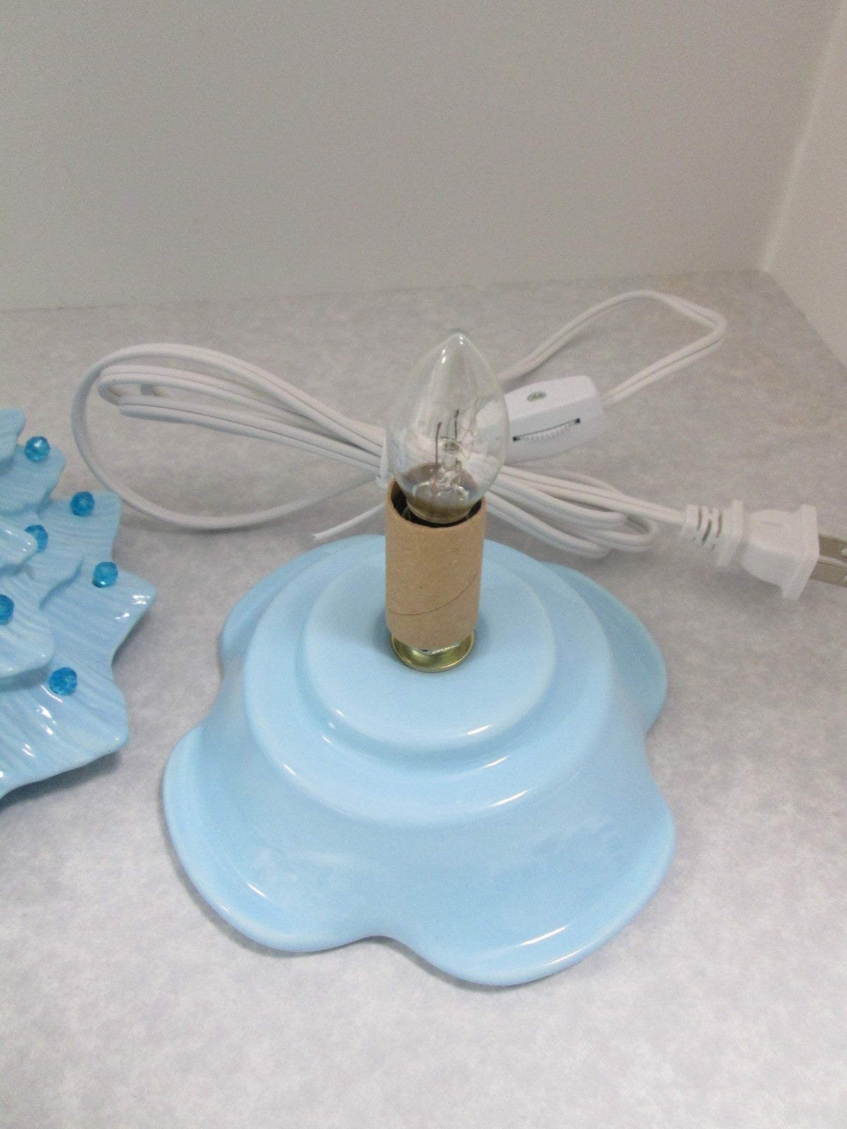 "Light Blue Glazed  Ceramic Christmas Tree"  ly Made/ Extra Lights 07FC0E-D4 - KOEEK