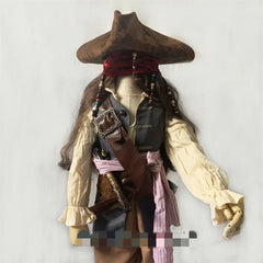 Pirates of the Caribbean Jack Sparrow Costume Cosplay Kids Outfits Halloween 07FC0E-D4 - KOEEK
