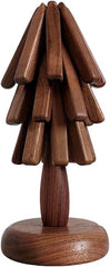 Wooden Trivets for Hot Dishes 3+1Set with Stand Heat-Resistant Black Walnut Tree 07FC0E-D4 - KOEEK