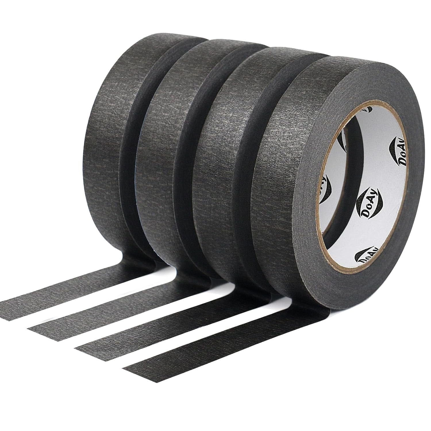 new 4 Pack Black Painters Tape - Masking 1 inch Wide - Multi-Surface, 07FC0E-D4 - KOEEK