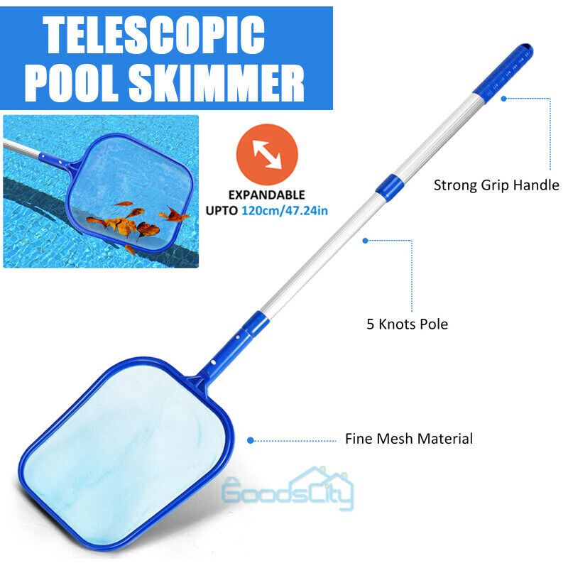 ny Heavy Duty Pool Skimmer Leaf Rake Net Scooper, Rengøring Svømmebassin, Fine Mesh