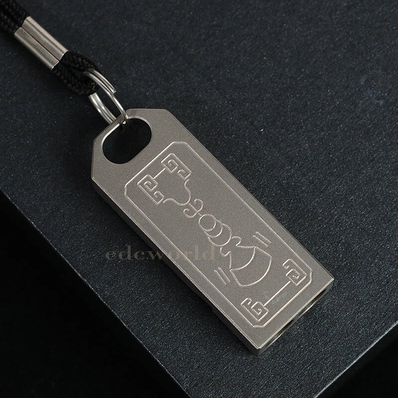 EDC TC4 Titanium Lightweight Keychain Safe Whistle Outdoor Survival Whistle Tool 07FC0E-D4 - KOEEK