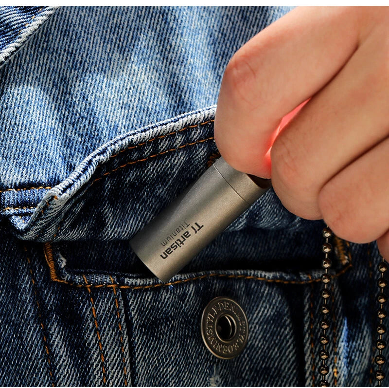 Titanium Pill Case Portable Keychain Waterproof Pill Holder Container Organizer 07FC0E-D4 - KOEEK