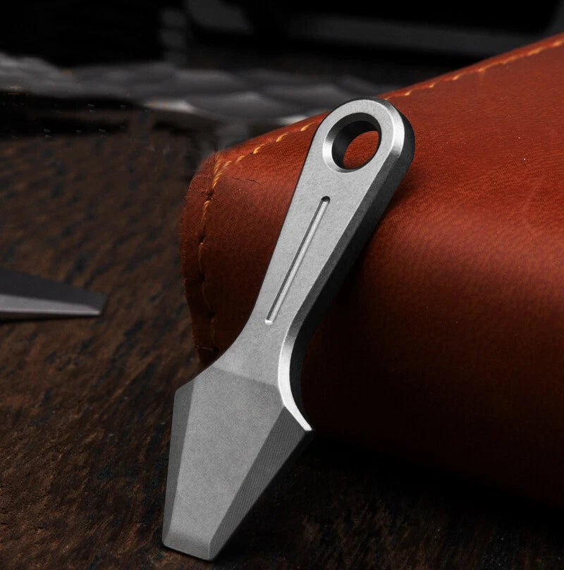 Mini Titanium Keychain Pry Bar Crowbar Necklace Pendant Pocket EDC Tool Outdoor 07FC0E-D4 - KOEEK