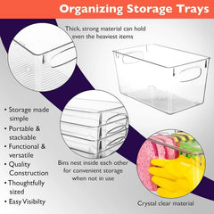 Clear Plastic Storage Bins – Perfect Kitchen Organization and Storage or Pantry 07FC0E-D4 - KOEEK