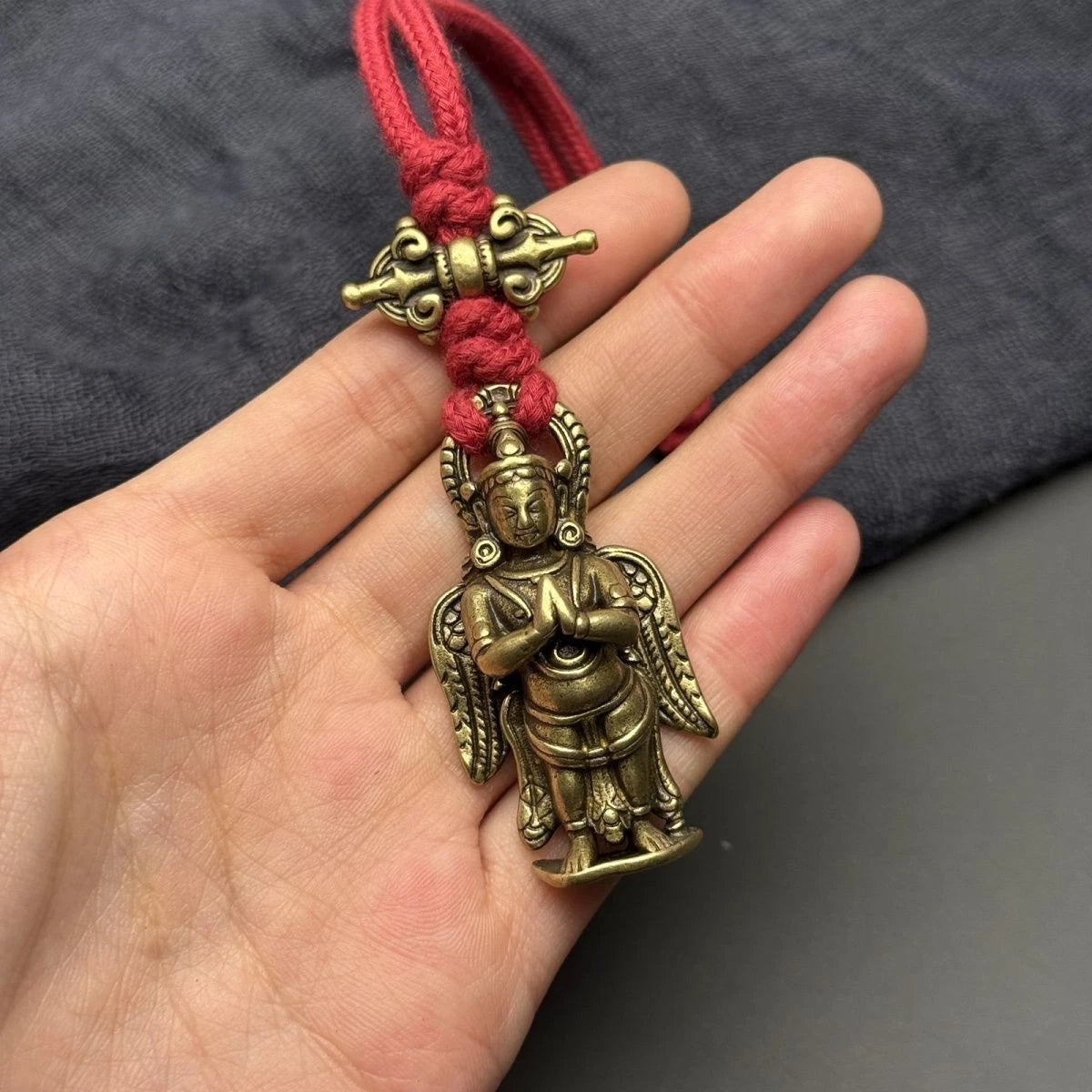 Tibetan Copper Garuda Bird Bodhisattva Pendant Amulet Collectible 07FC0E-D4 - KOEEK