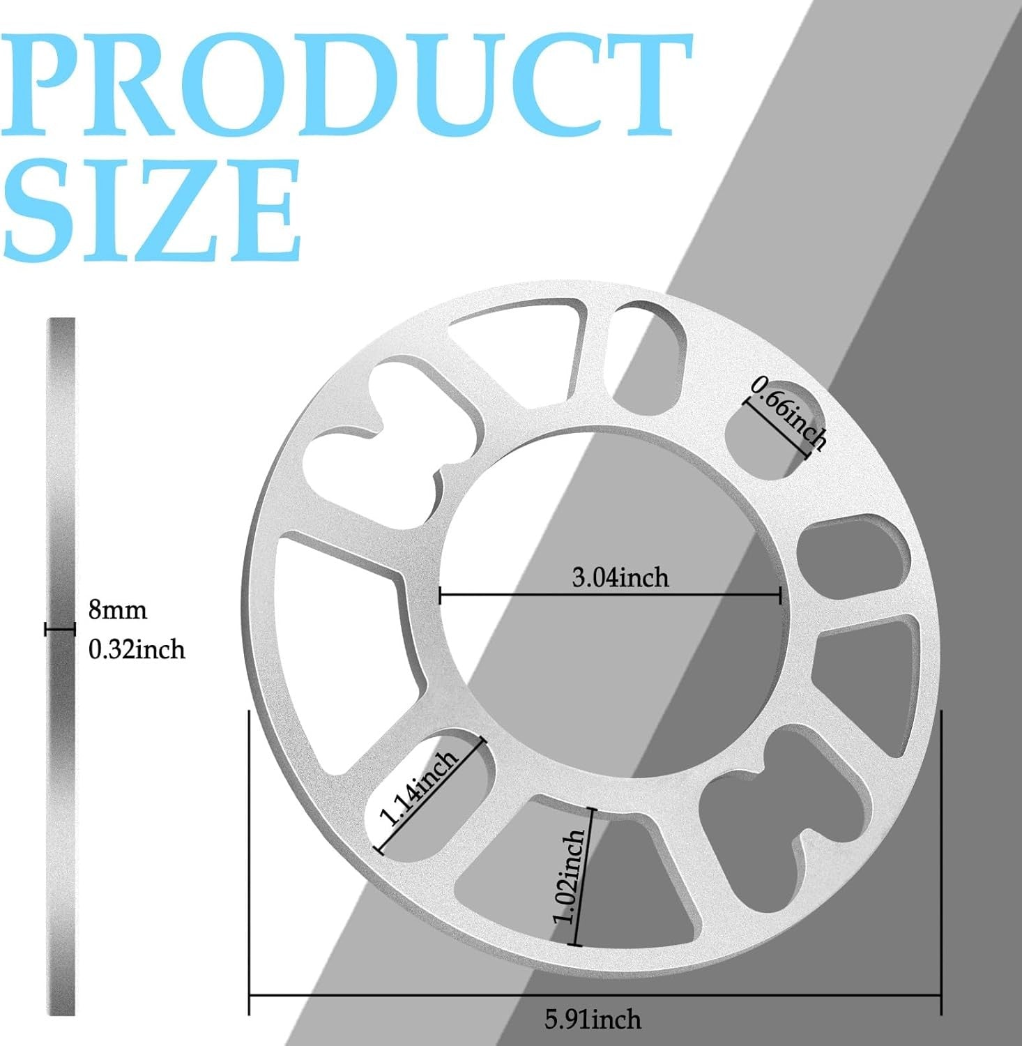 new 2PCS 8mm Car Wheel Spacers,Hubcentric Spacers 4 or 5 Lugs Universal-8mm 07FC0E-D4 - KOEEK