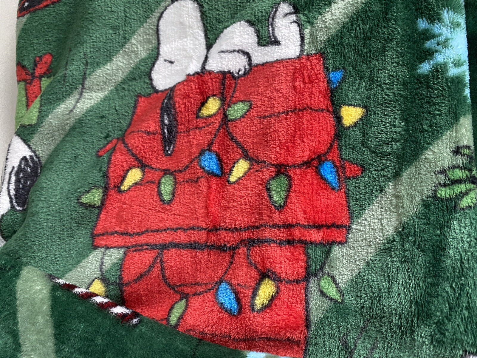 Peanuts Snoopy Christmas Lights Dog House Santa Soft Throw Blanket 50 X 70” 07FC0E-D4 - KOEEK
