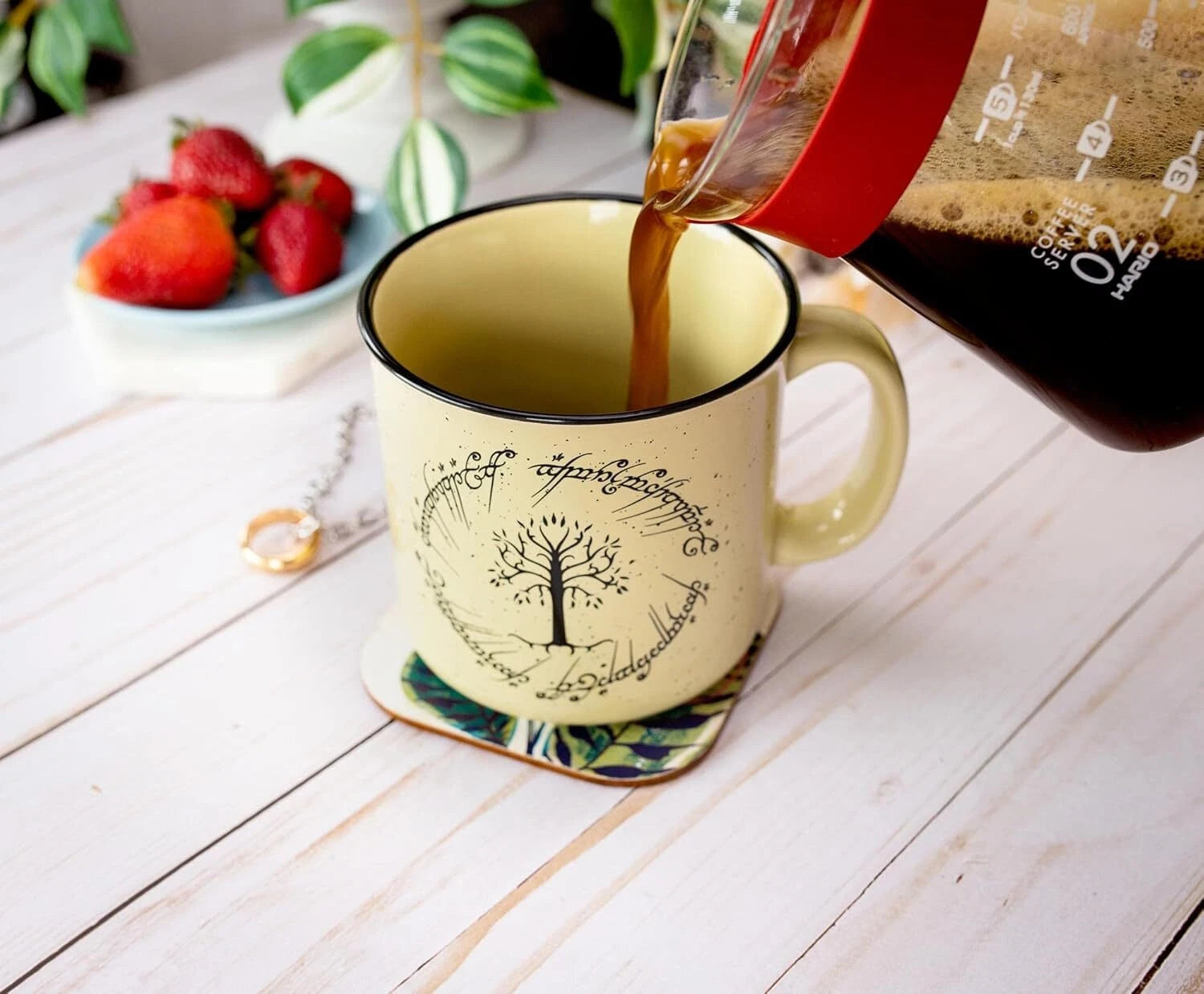 The Lord of the Rings Gondor Elven Script Ceramic Camper Mug | BPA-Free Coffee 07FC0E-D4 - KOEEK