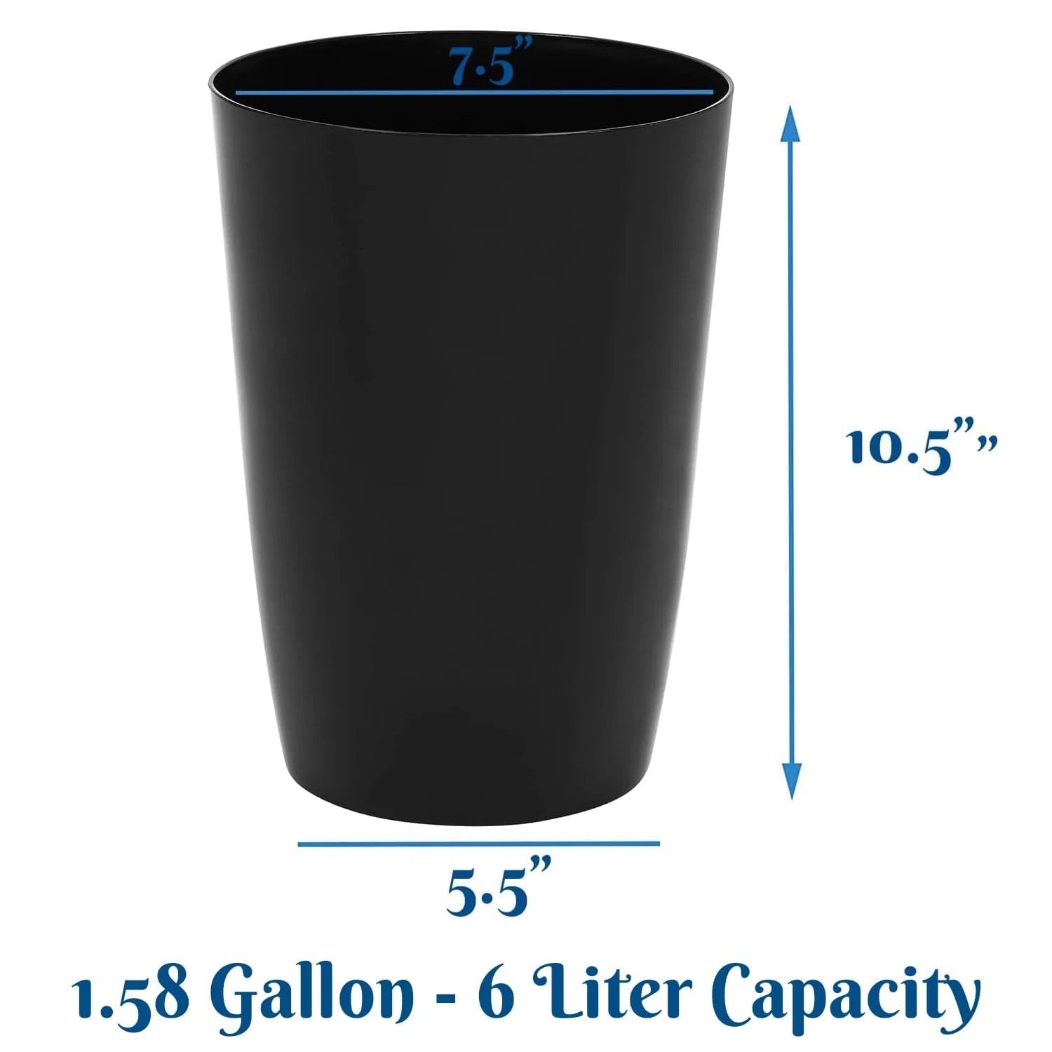 Small trash can - 1.58 gallon open top trash can, compact trash can 07FC0E-D4 - KOEEK