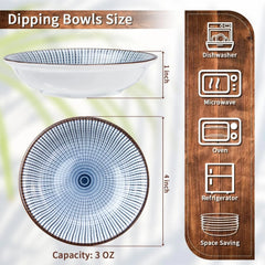 Dipping Bowls, Soy Sauce Dish Ceramic, 3 OZ Small Serving Bowls for Side Dishes 07FC0E-D4 - KOEEK