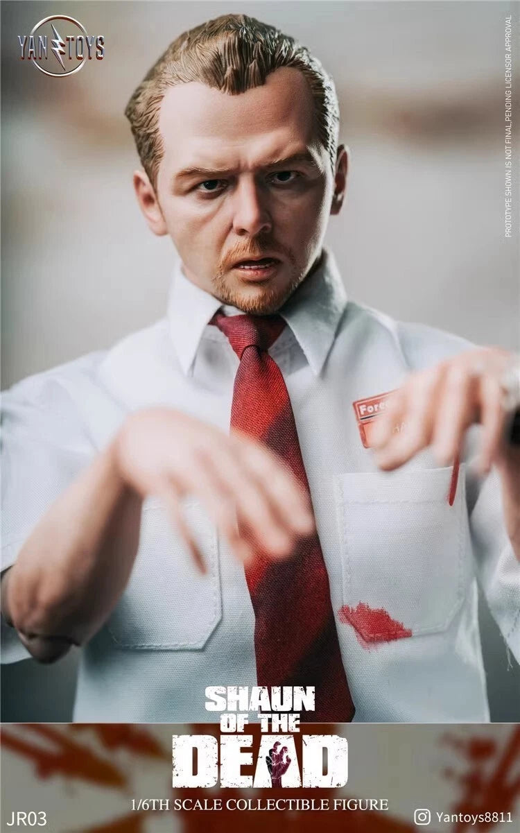 YANTOYS 1/6 JR03 Shaun of The Dead Simon Pegg 12" Action Figure Model In Stock 07FC0E-D4 - KOEEK