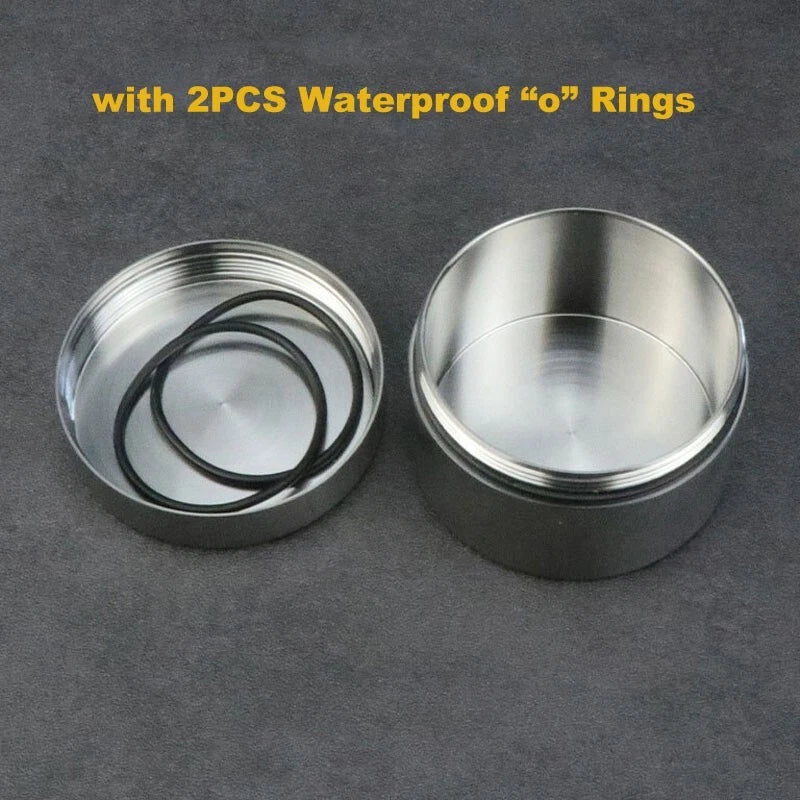 EDC 304 Stainless Steel Waterproof Storage Box Pill Case Capsule Seal Container 07FC0E-D4 - KOEEK