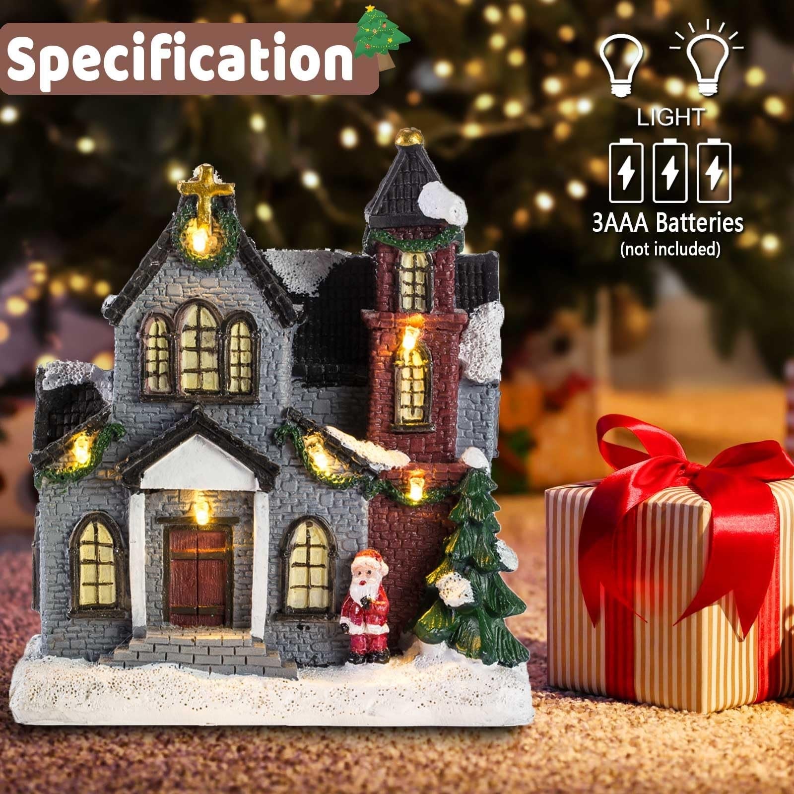 innodept12 Christmas Church Village Lit House - LED Lighted Warm White INNODEPT12 - KOEEK