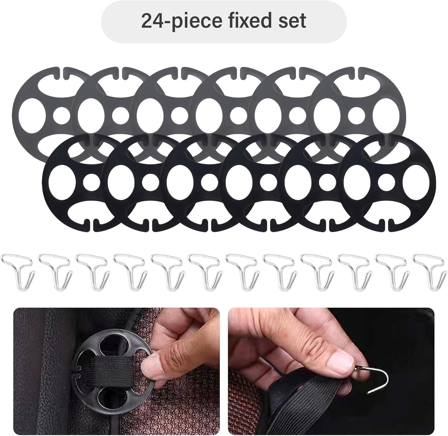 new 24PCS Seat Covers for Cars Hooks,12 Plastic Car Cover Chucks + 12 Metal...