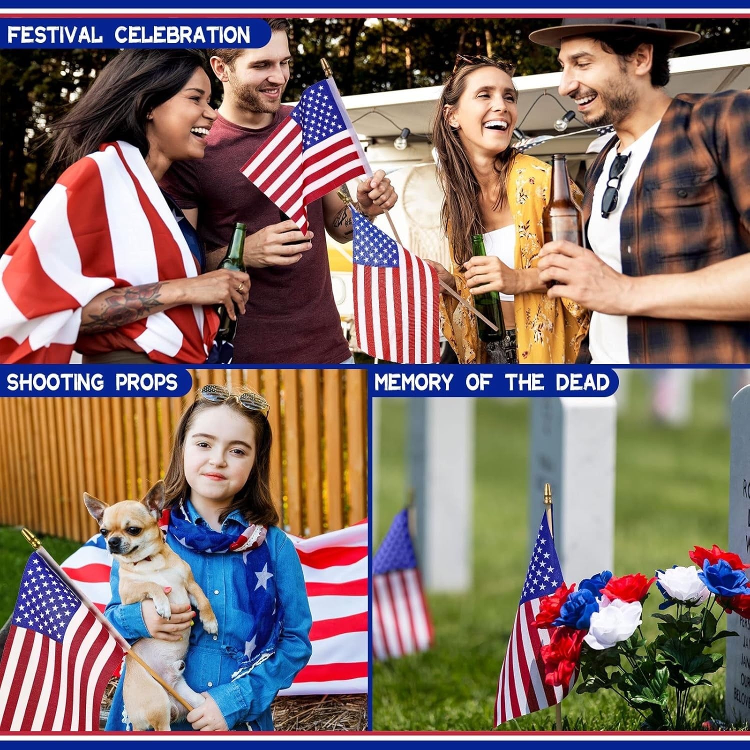 new 150 Pcs Small American Flags on Stick, 8 x 12 Inch Mini US Wooden... 07FC0E-D4 - KOEEK