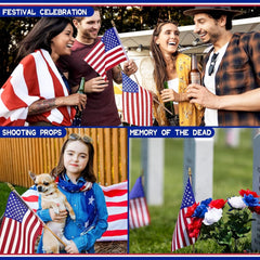 new 150 Pcs Small American Flags on Stick, 8 x 12 Inch Mini US Wooden... 07FC0E-D4 - KOEEK