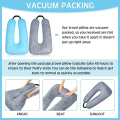 2 Piece Car Travel Pillow Set, Sleep Reading Pillow for Long Trips 07FC0E-D4 - KOEEK