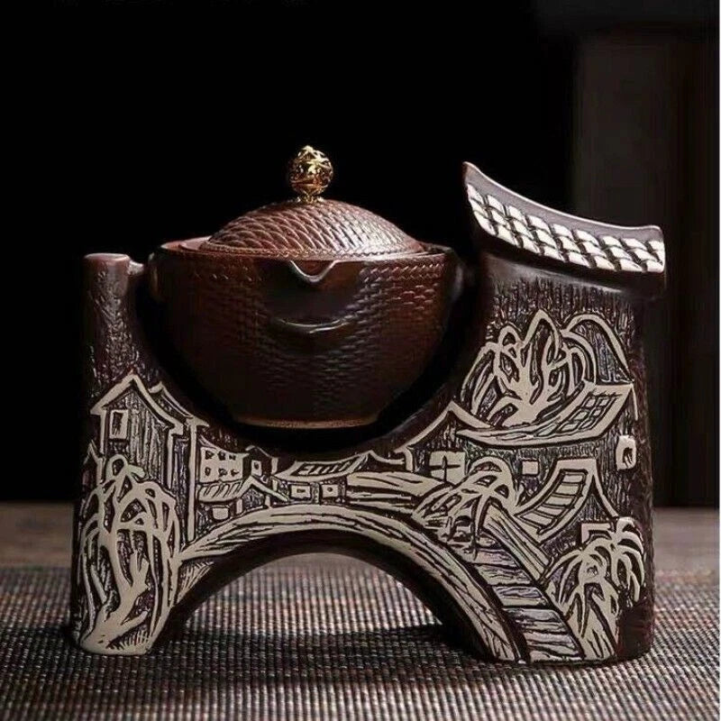 Lazy Man Tea Set Ceramic Teapot Semi Automatic Tea Making Kung Fu Tea Ceremony 07FC0E-D4 - KOEEK