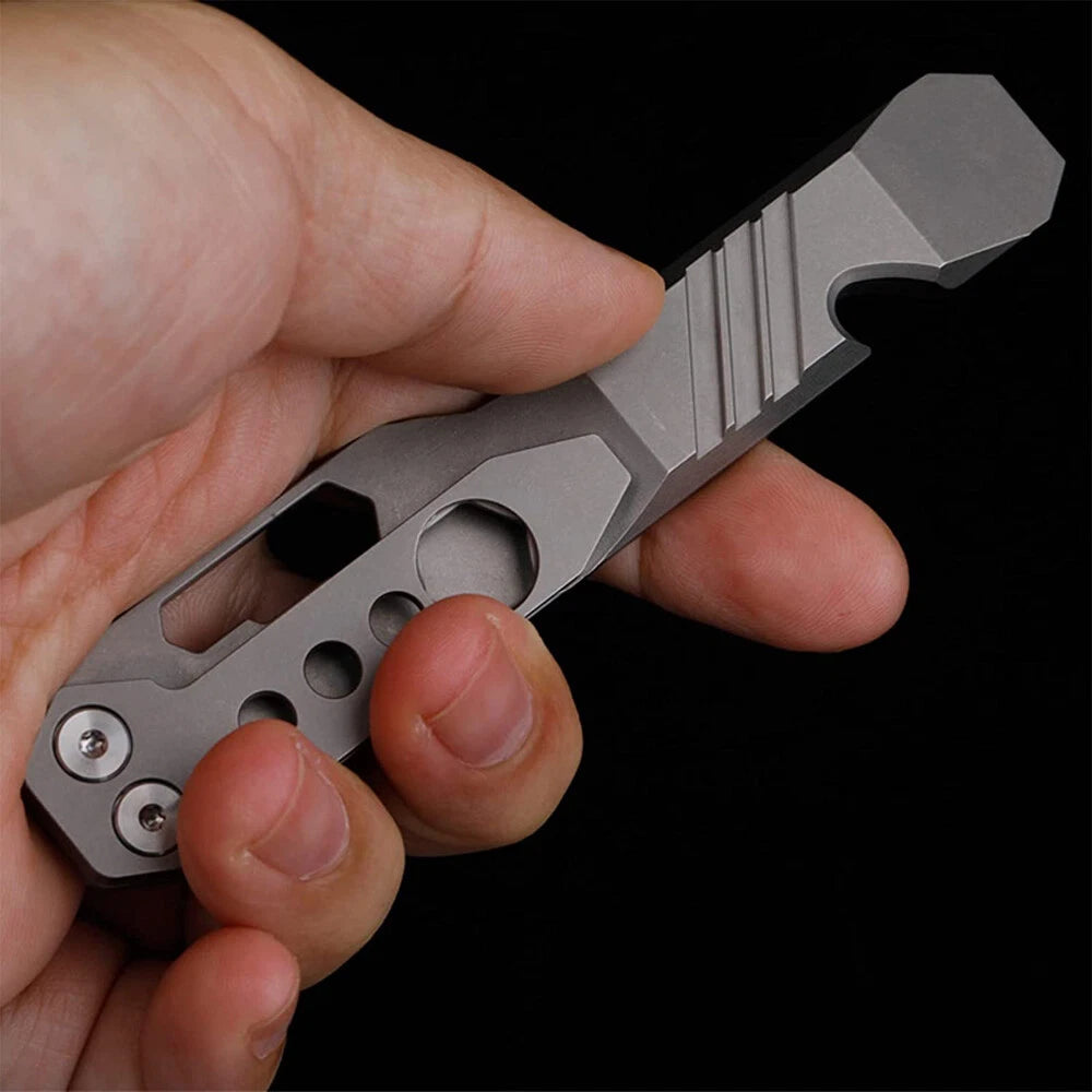 Titanium Crowbar Pry Bar Screwdriver Bottle Opener Multi Tool EDC Outdoor Wrench 07FC0E-D4 - KOEEK