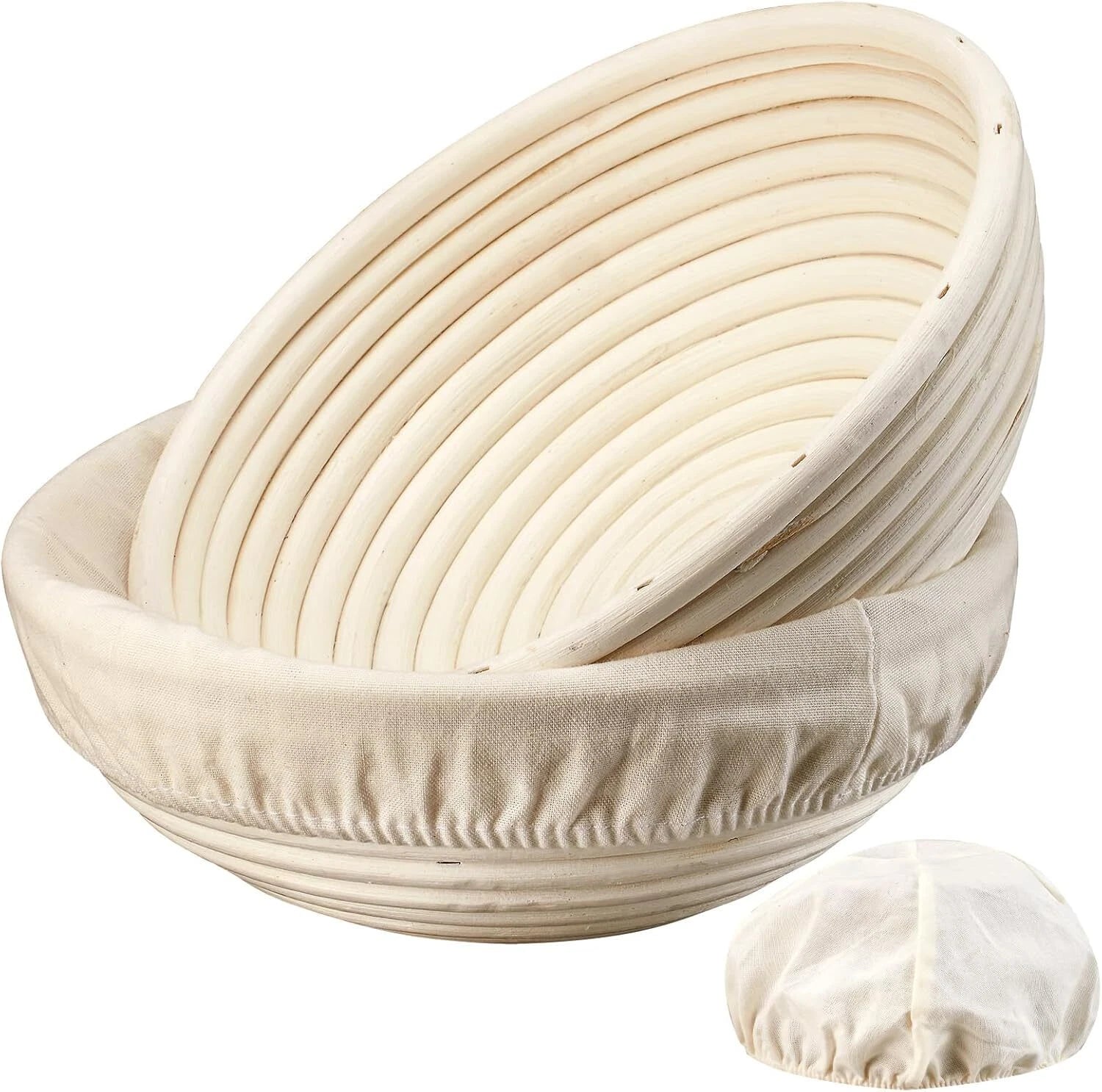 Bread Proofing Basket, Banneton Basket Set of 2,9 inch Sourdough Proofing Basket 07FC0E-D4 - KOEEK