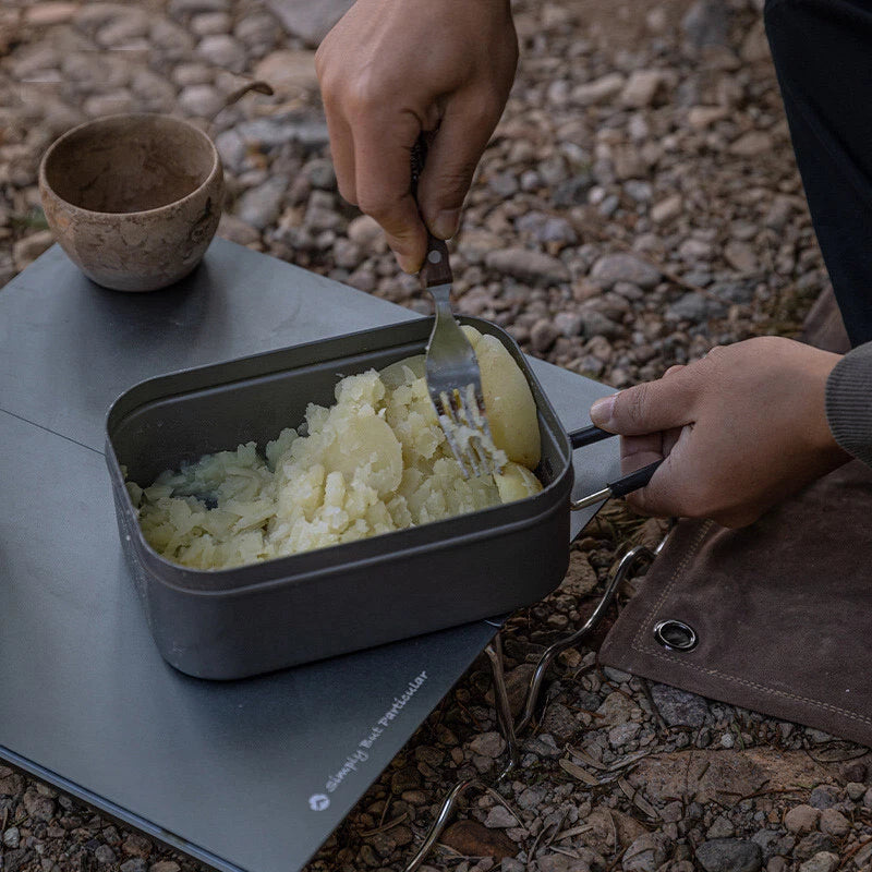 1.3L Camping Outdoor Hard Aluminium Oxide Meal Box Mess Tin Hiking Cookware 07FC0E-D4 - KOEEK