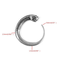 Hot 1 Pair Sterling Silver Snake Hook Stud Earrings for Biker Women Men 07FC0E-D4 - KOEEK