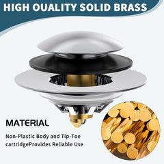 new Bathtub Drain Stopper with Hair Catcher, Anti Clogging Bath Tub Chrome Silver 07FC0E-D4 - KOEEK