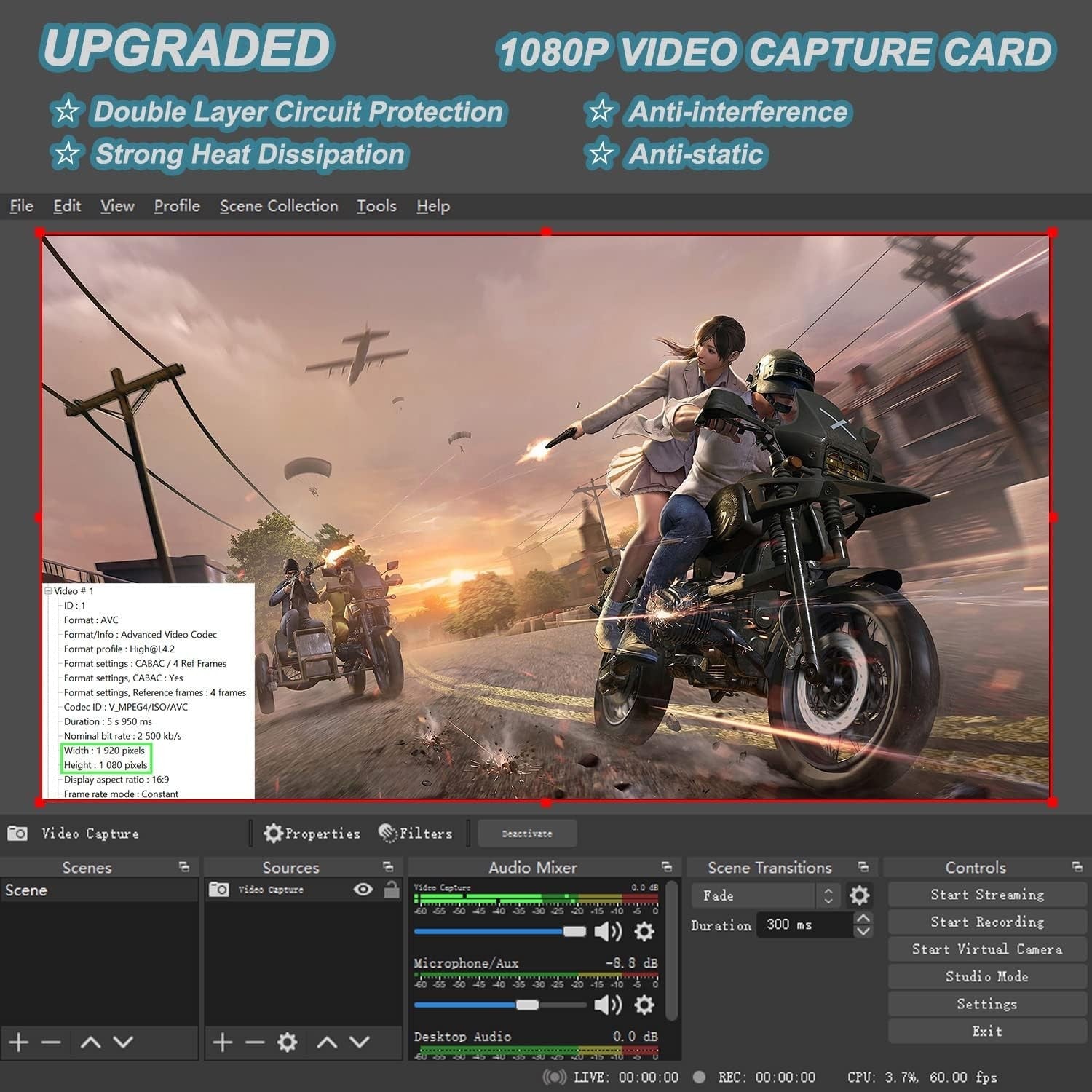 new 4K HDMI to USB 2.0 Video Capture Card 1080P Cam Link Game Black 07FC0E-D4 - KOEEK