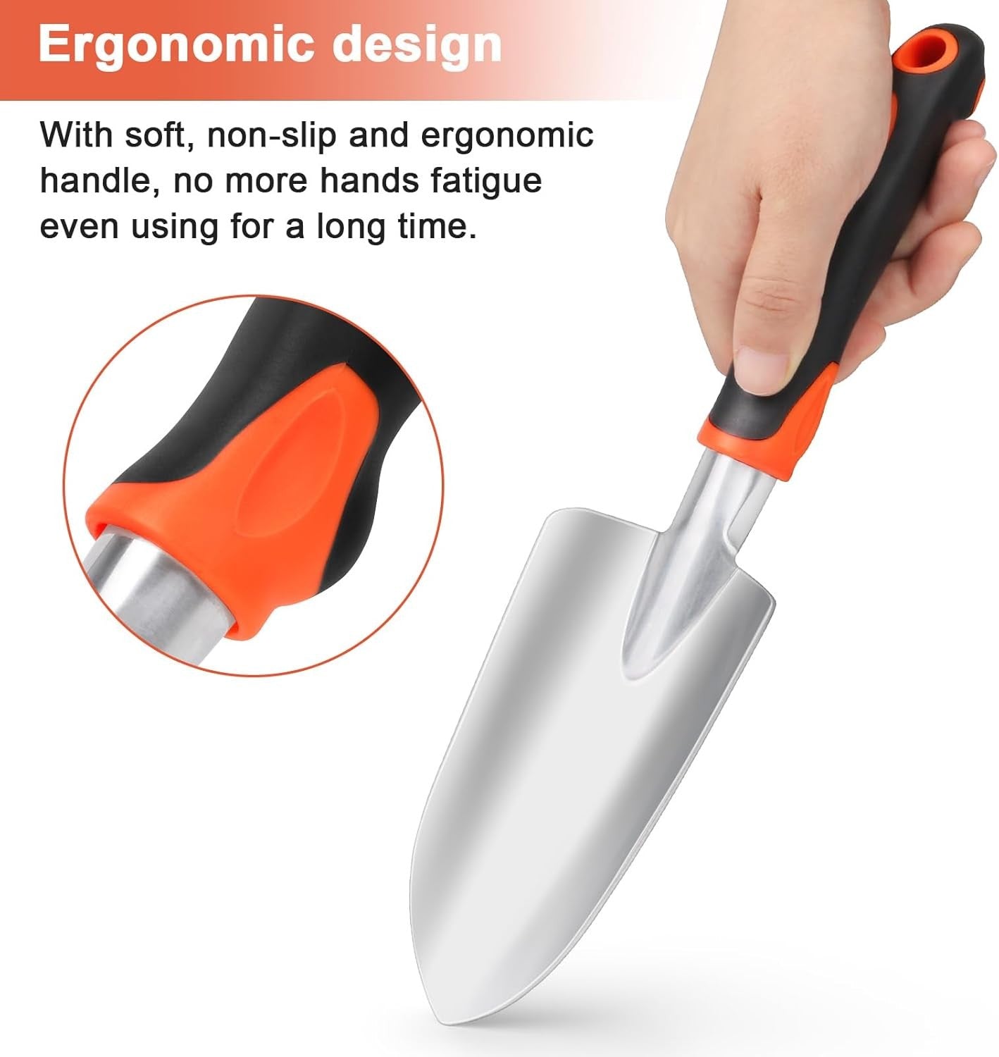 new Garden Shovel Hand Trowel, Heavy Duty with Orange 07FC0E-D4 - KOEEK