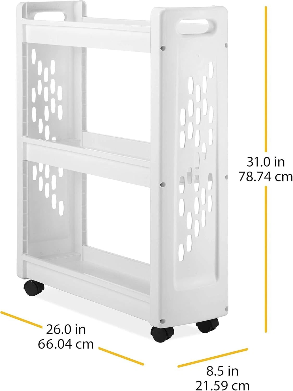 3 Tier Rolling Laundry Cart 8.50x26.0x31.0 07FC0E-D4 - KOEEK
