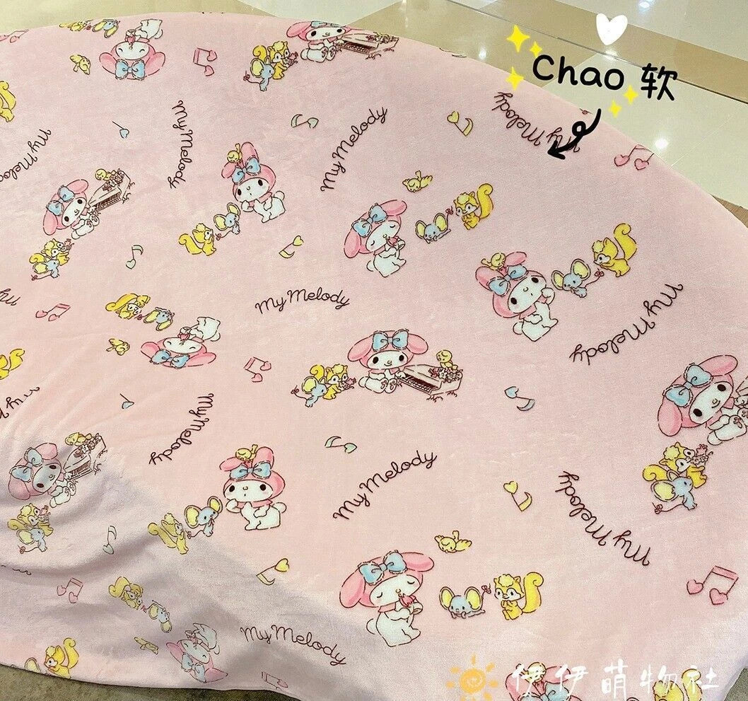 Cartoon My Melody Flannel Plush Blanket Throw Bedsheet Dormitory Bed Sofa Rug 07FC0E-D4 - KOEEK