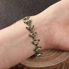 Aged Brass Bracelet Vintage Style Handcrafted Jewelry Men Women Couples Gift 07FC0E-D4 - KOEEK