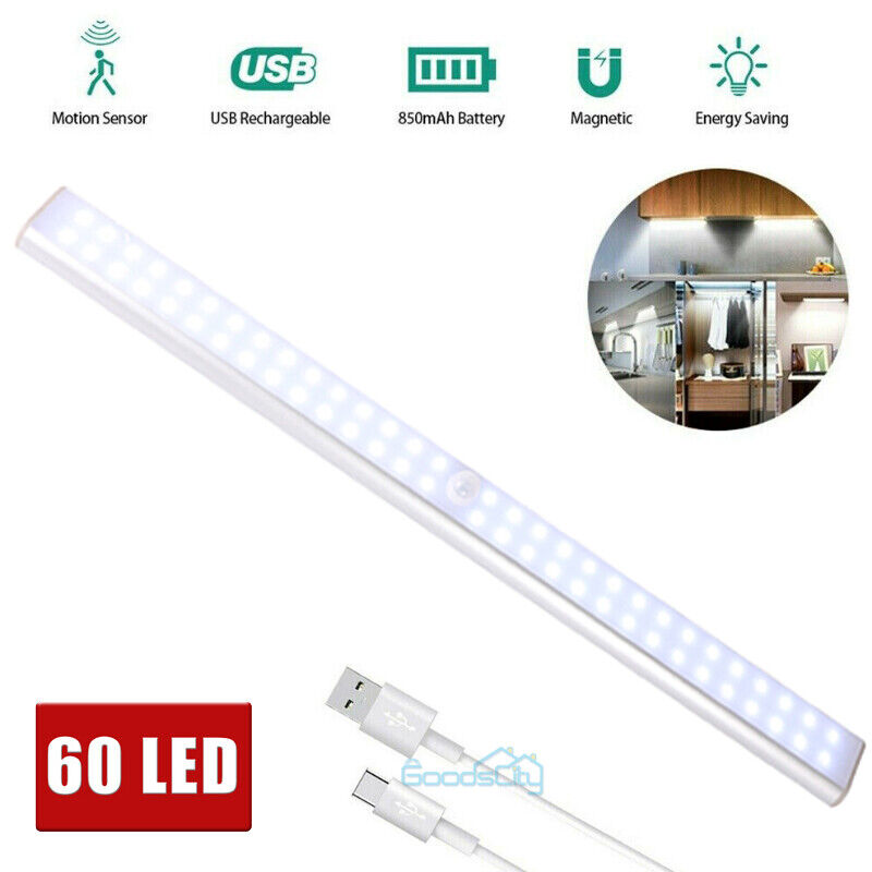 ny 60 LED Luz Magnetica Lampara Con Sensor de Movimiento Luces for Gabinete Casa