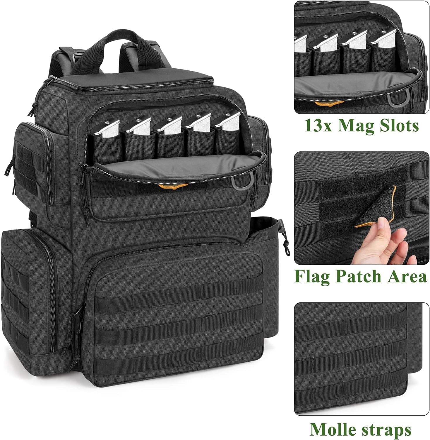 new DSLEAF Tactical Pistol Backpack with 3 Cases for 6 Handguns, Gun...