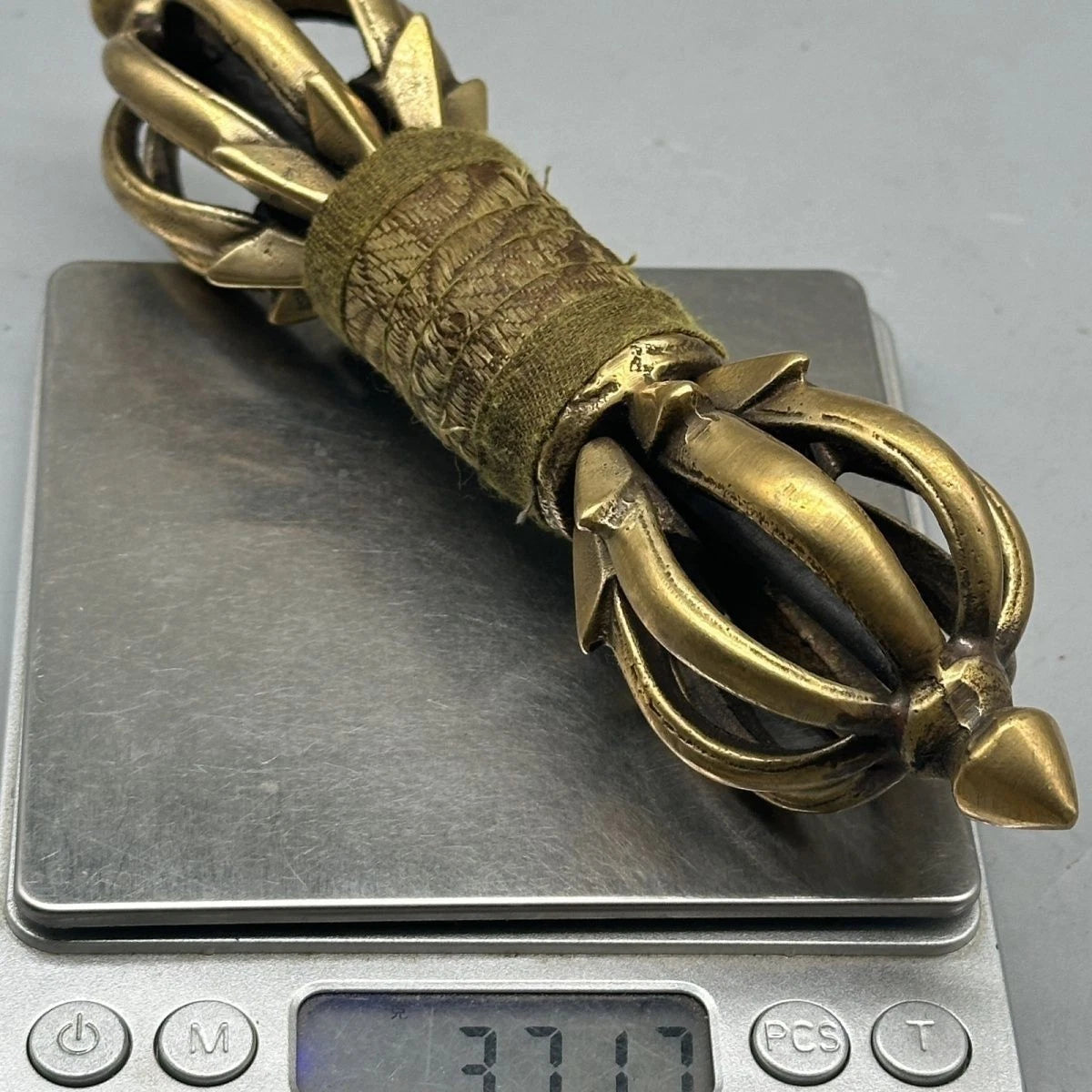 Nepalese Copper Nine-Prong Vajra Large Tibetan Ritual Item Handcrafted Amulet 07FC0E-D4 - KOEEK