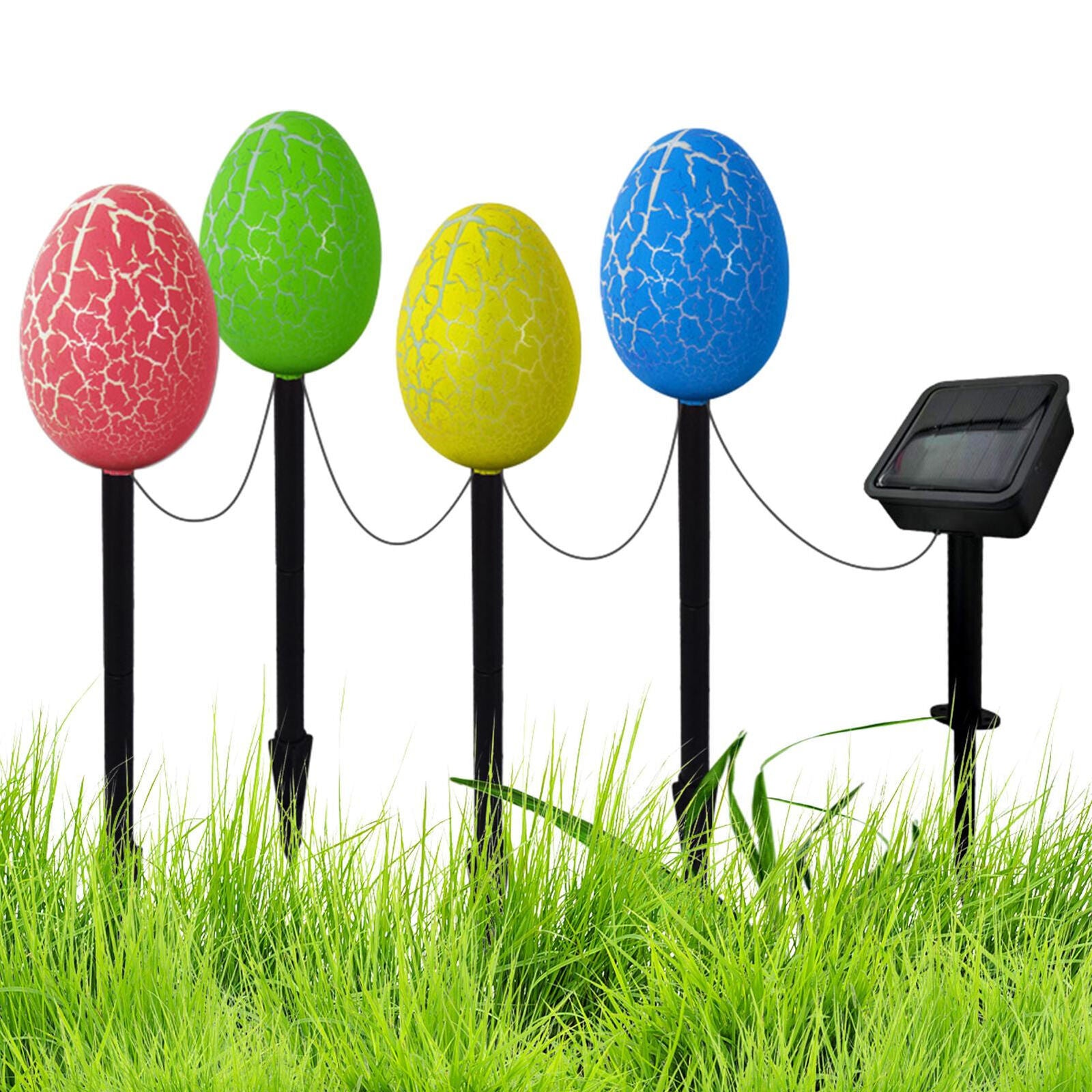 new Holiday Easter Bunny Eggs Outdoor Pathway Stakes Solar LED Garden Yard Art Decor koeek - KOEEK