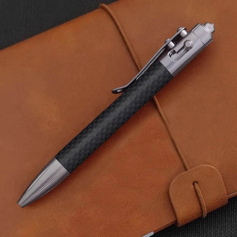 Practical Carbon Fiber + Titanium Alloy Pocket Ball Pen Business SignaturePenEDC 07FC0E-D4 - KOEEK