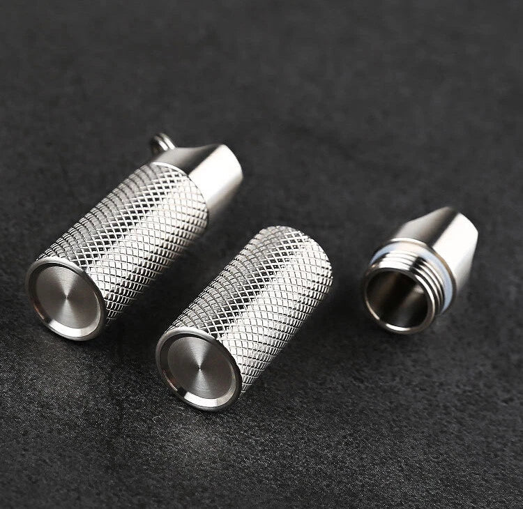 Titanium Waterproof Pill Box Mini Case Bottle Storage Keychain Outdoor EDC Tool 07FC0E-D4 - KOEEK