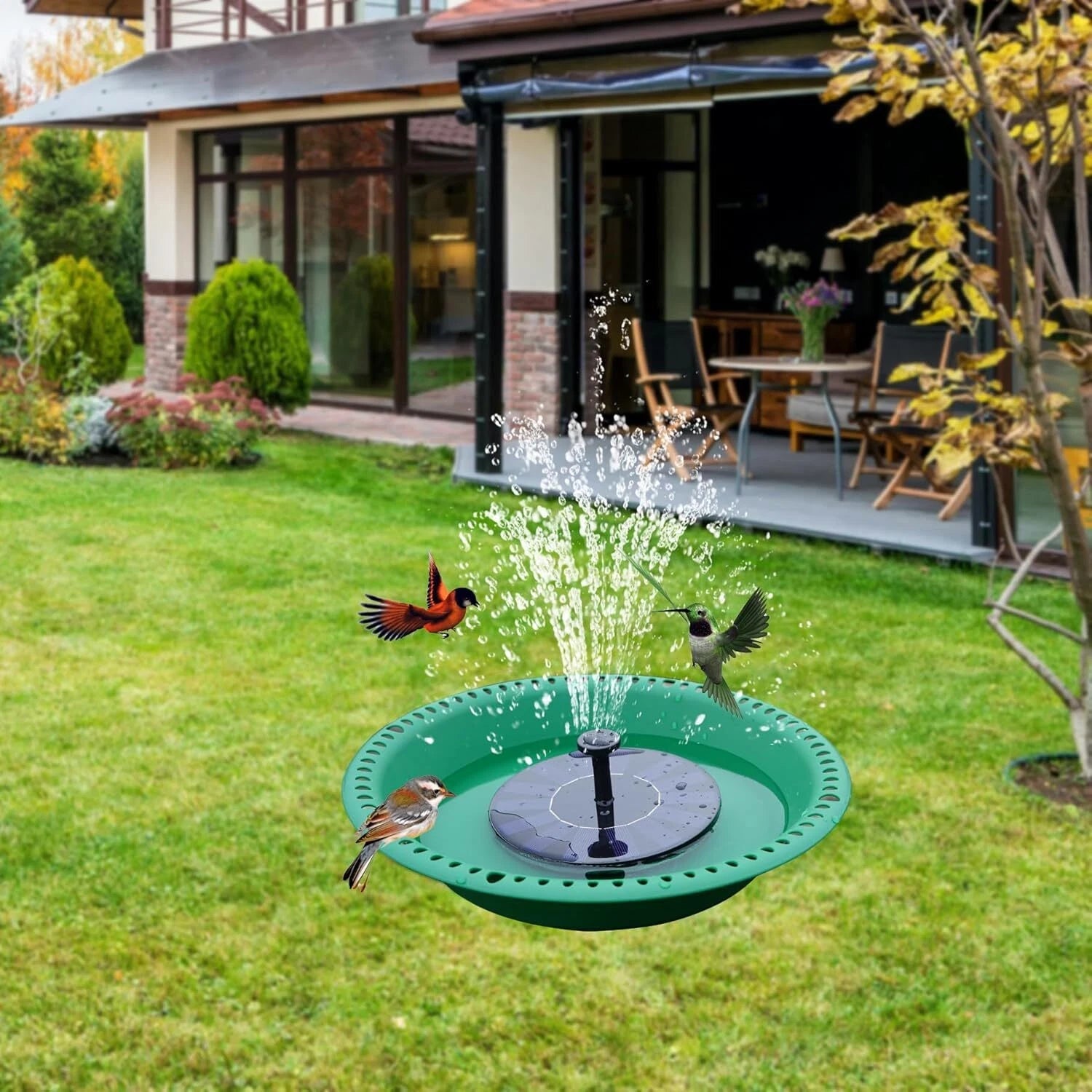 Bird Baths Outdoors Heavy Duty, 10 inch BirdBath Bowl Only with 22” Rust-Proof 07FC0E-D4 - KOEEK