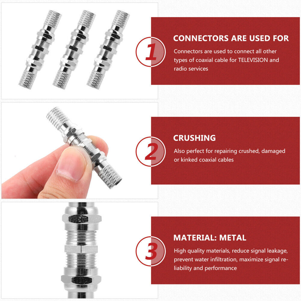 new 3 Sets Coaxial Cable Connector -On TV Joint Box koeek - KOEEK