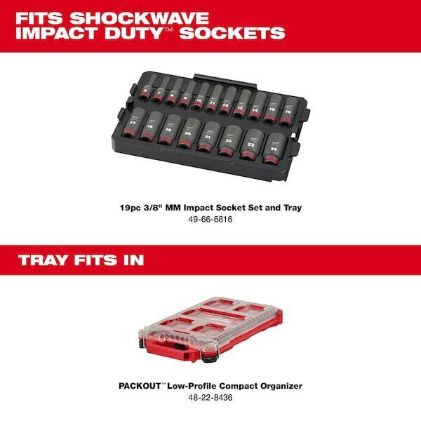 nytt Milwaukee Tool 49-66-6816 In Drive Socket Set Metrisk, Sae 19 stykker 6 Mm til